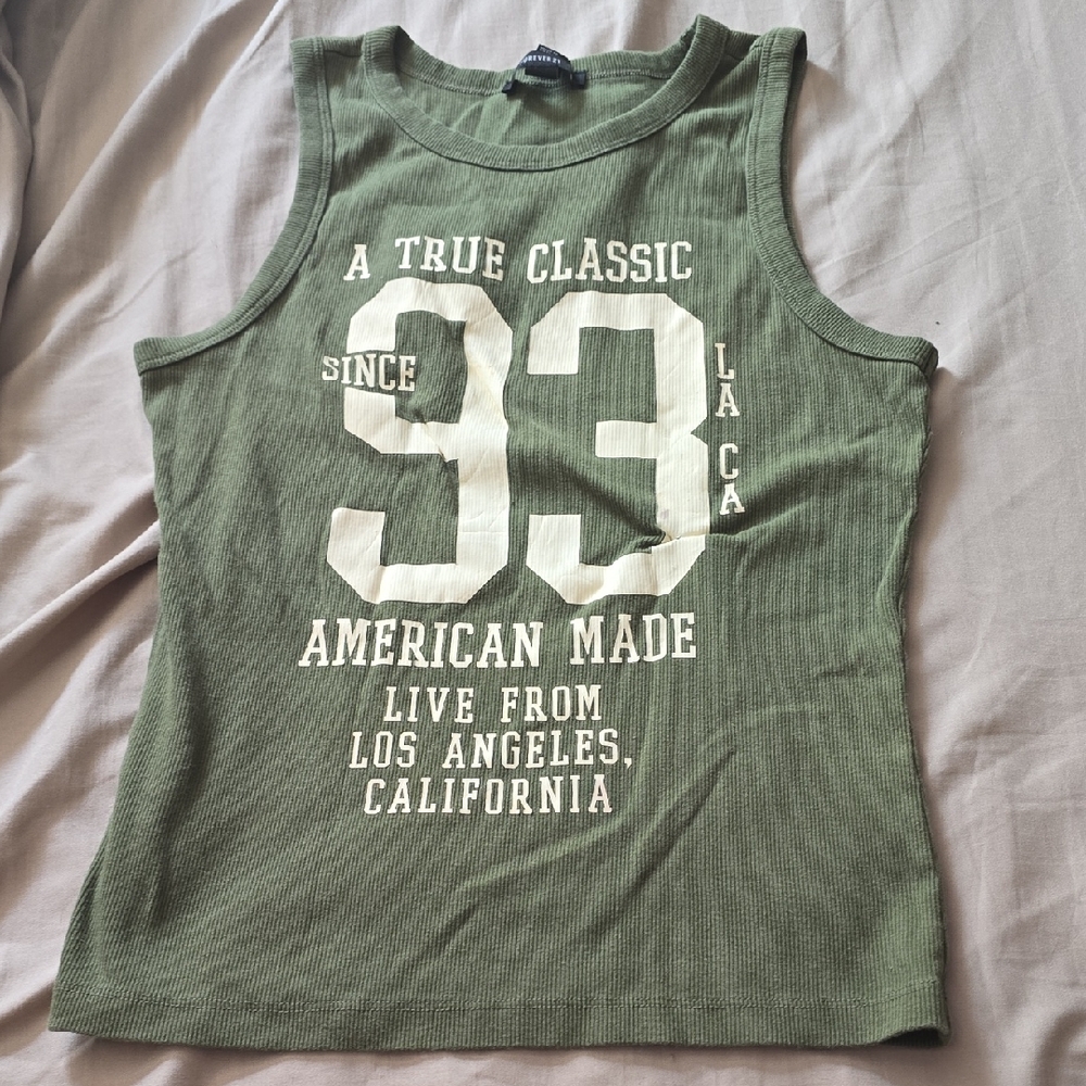 Forever 21 Olive Ribbed Tank